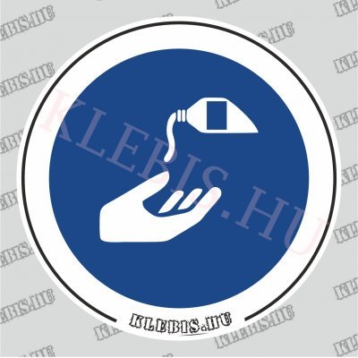 Bőrvédő krém használata kötelező matrica, 10×10 cm Bőrvédő krém használata kötelező matrica, 10×10 cm