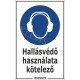 Hallásvédő használata kötelező matrica, 6×10 cm Hallásvédő használata kötelező matrica, 6×10 cm