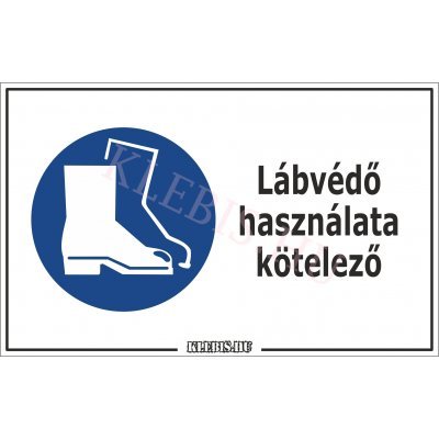 Lábvédő használata kötelező matrica, 25×40 cm Lábvédő használata kötelező matrica, 25×40 cm