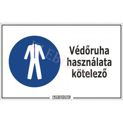 Védőruha használata kötelező matrica, 25×40 cm Védőruha használata kötelező matrica, 25×40 cm