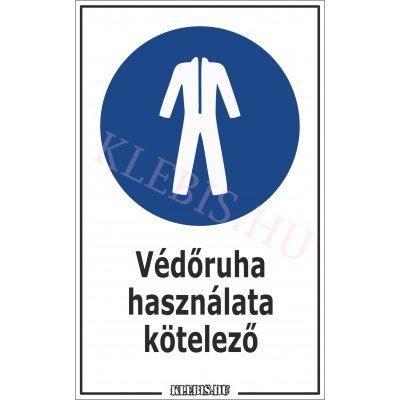 Védőruha használata kötelező matrica, 25×40 cm Védőruha használata kötelező matrica, 25×40 cm