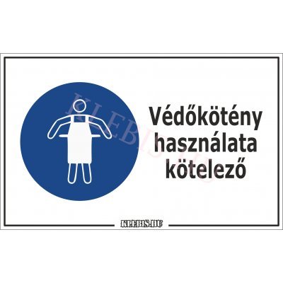 Védőkötény használata kötelező matrica, 25×40 cm Védőkötény használata kötelező matrica, 25×40 cm