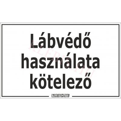 Lábvédő használata kötelező matrica, 40×25 cm Lábvédő használata kötelező matrica, 40×25 cm