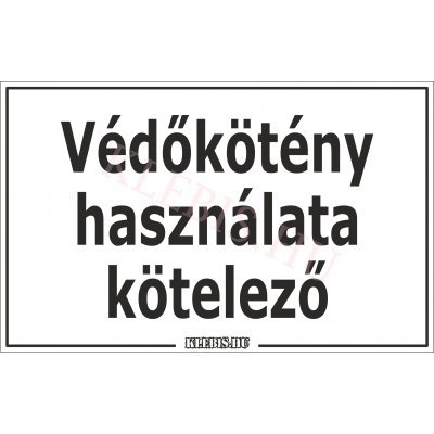 Védőkötény használata kötelező matrica, 40×25 cm Védőkötény használata kötelező matrica, 40×25 cm