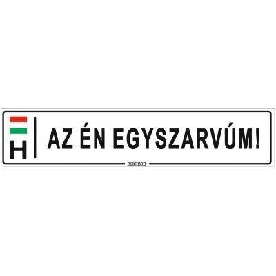 Az én egyszarvúm! - (52 ×11 cm) autós rendszám matrica, tábla, mágnes