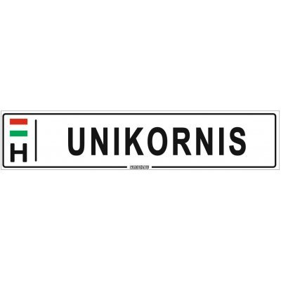 Unikornis - (52 ×11 cm) autós rendszám matrica, tábla, mágnes