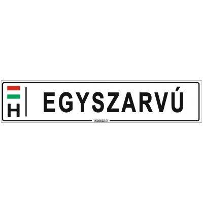 Egyszarvú - (52 ×11 cm) autós rendszám matrica, tábla, mágnes