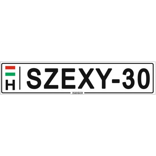 Szexy 30 - (52 ×11 cm) autós rendszám matrica, tábla, mágnes