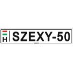 Szexy 50 - (52 ×11 cm) autós rendszám matrica, tábla, mágnes