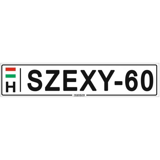 Szexy 60 - (52 ×11 cm) autós rendszám matrica, tábla, mágnes