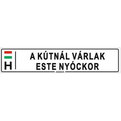 A kútnál várlak este nyóckor - (52 ×11 cm) autós rendszám matrica, tábla, mágnes