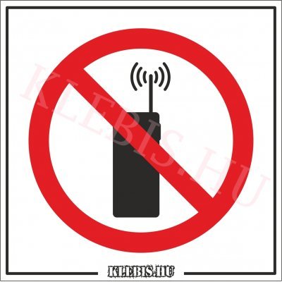 Rádiótelefon használata tilos matrica, 40×40 cm Rádiótelefon használata tilos matrica, 40×40 cm