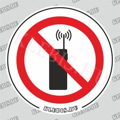 Rádiótelefon használata tilos matrica, 40×40 cm Rádiótelefon használata tilos matrica, 40×40 cm