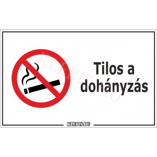 Tilos a dohányzás matrica, 6×10 cm