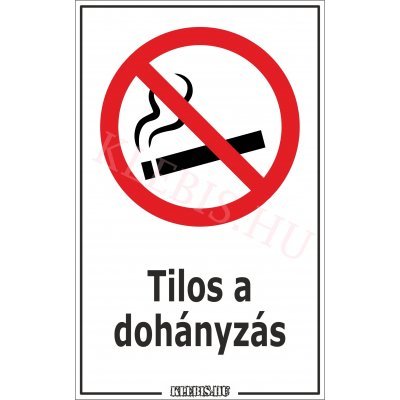 Tilos a dohányzás matrica, 16×25 cm Tilos a dohányzás matrica, 16×25 cm