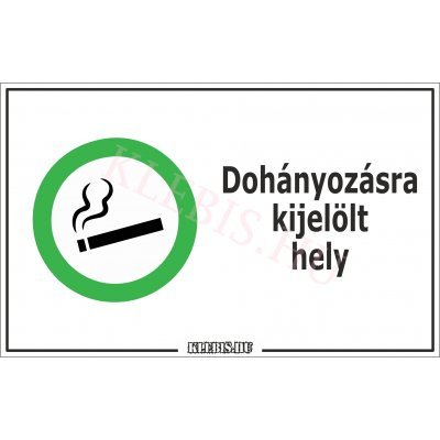 Dohányzásra kijelölt hely matrica, 6×10 cm Dohányzásra kijelölt hely matrica, 6×10 cm