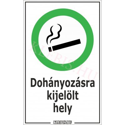 Dohányzásra kijelölt hely matrica, 6×10 cm Dohányzásra kijelölt hely matrica, 6×10 cm