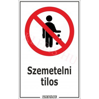 Szemetelni tilos matrica, 16×25 cm Szemetelni tilos matrica, 16×25 cm