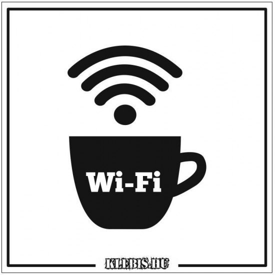 Wi-Fi jelzés öntapadós matrica, 10×10 cm-től