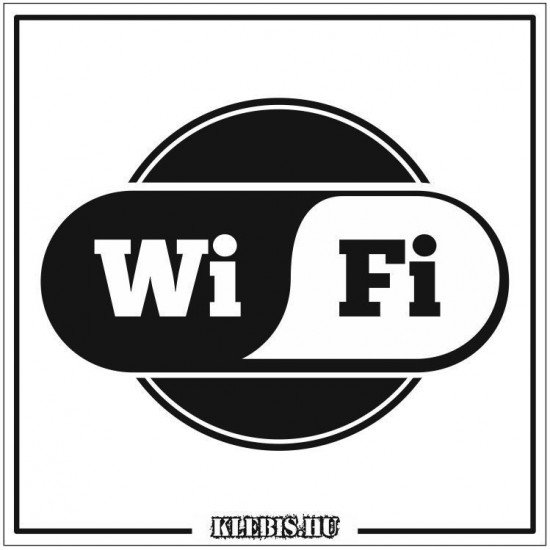 Wifi felirat, 3 vagy 5 mm-es műanyag tábla, 10×10 cm-től