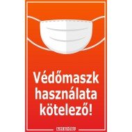 Védőmaszk használata kötelező! matrica, tábla 6×10 cm-től Védőmaszk használata kötelező! matrica, tábla 6×10 cm-től
