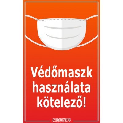 Védőmaszk használata kötelező! matrica, tábla 6×10 cm-től Védőmaszk használata kötelező! matrica, tábla 6×10 cm-től
