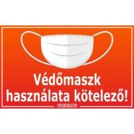 Védőmaszk használata kötelező! matrica, tábla 10×6 cm-től Védőmaszk használata kötelező! matrica, tábla 10×6 cm-től