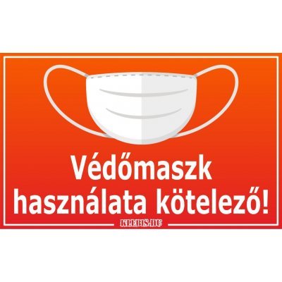 Védőmaszk használata kötelező! matrica, tábla 10×6 cm-től Védőmaszk használata kötelező! matrica, tábla 10×6 cm-től