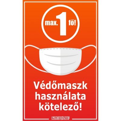 Az üzletben egyszerre maximum 1 ember tartózkodhat! matrica, tábla 6×10 cm-től Az üzletben egyszerre maximum 1 ember tartózkodhat! matrica, tábla 6×10 cm-től