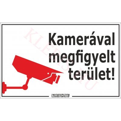 Kamerával megfigyelt terület! öntapadós matrica, 10×6 cm-től Kamerával megfigyelt terület! öntapadós matrica, 10×6 cm-től
