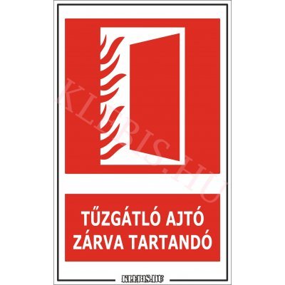 Tűzgátló ajtó zárva tartandó matrica, 25×40 cm Tűzgátló ajtó zárva tartandó matrica, 25×40 cm
