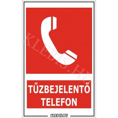Tűzbejelentő telefon matrica, 25×40 cm Tűzbejelentő telefon matrica, 25×40 cm