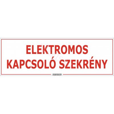 Elektromos kapcsoló szekrény matrica, 60×20 cm Elektromos kapcsoló szekrény matrica, 60×20 cm