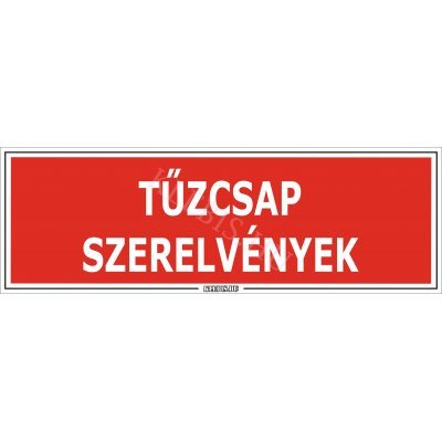 Tűzcsap szerelvények matrica, 30×10 cm Tűzcsap szerelvények matrica, 30×10 cm