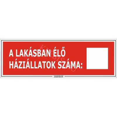 A lakásban élő háziállatok száma: matrica, 60×20 cm A lakásban élő háziállatok száma: matrica, 60×20 cm