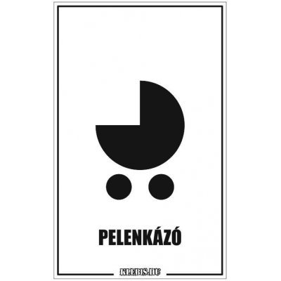Pelenkázó piktogrammal és felirattal matrica, tábla 6×10 cm-től